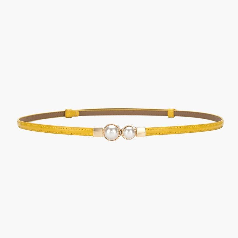 Belt slim in leather for women, model Huxleie - Zictor