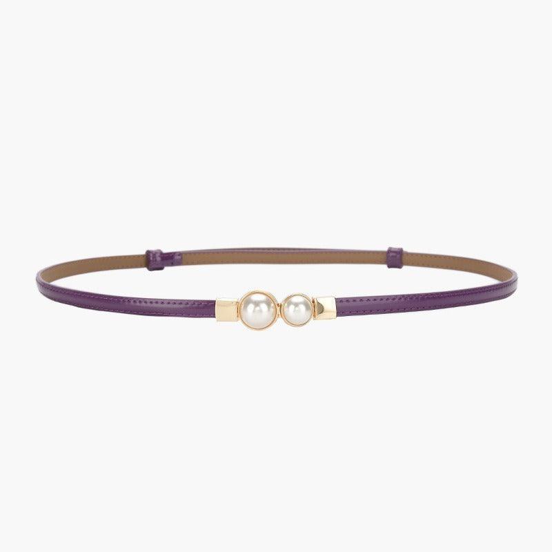 Belt slim in leather for women, model Huxleie - Zictor