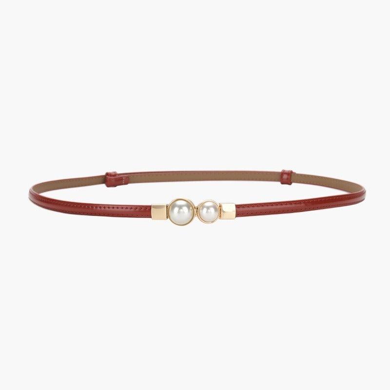 Belt slim in leather for women, model Huxleie - Zictor