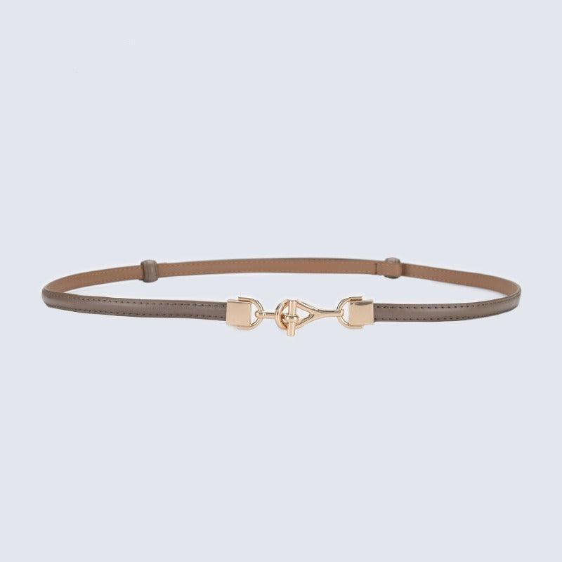 Belt slim in leather for women, model Son - Zictor