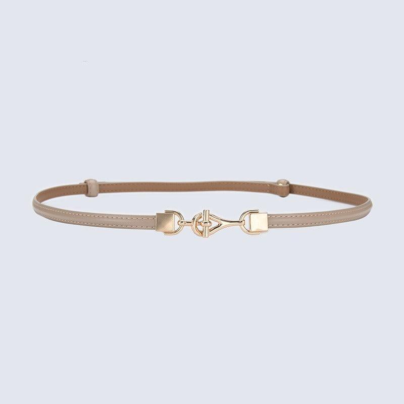 Belt slim in leather for women, model Son - Zictor