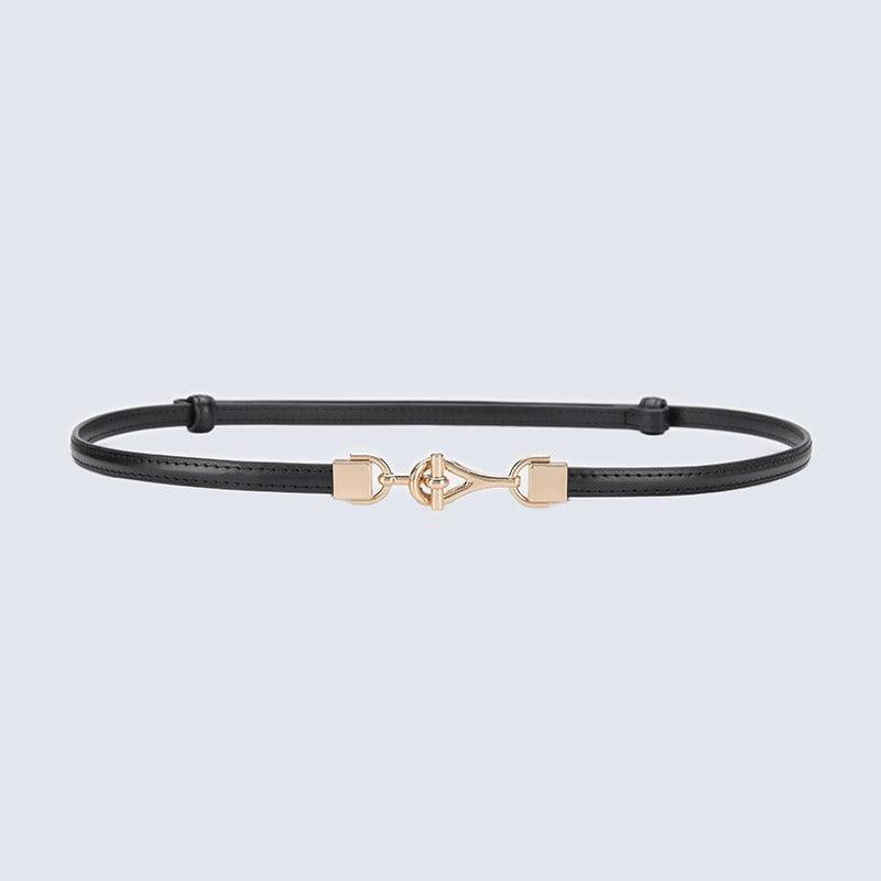 Belt slim in leather for women, model Son - Zictor