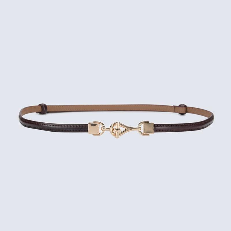 Belt slim in leather for women, model Son - Zictor