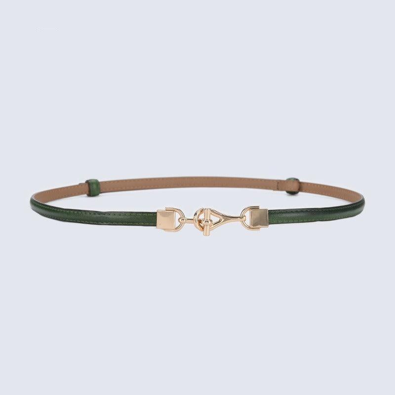 Belt slim in leather for women, model Son - Zictor