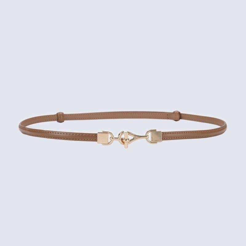 Belt slim in leather for women, model Son - Zictor