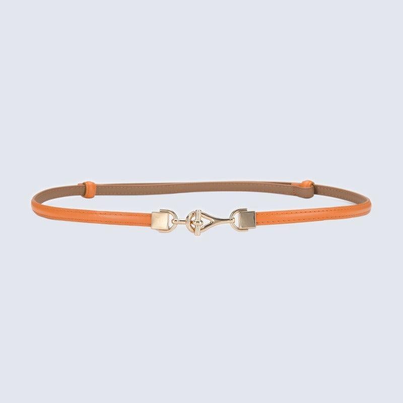 Belt slim in leather for women, model Son - Zictor