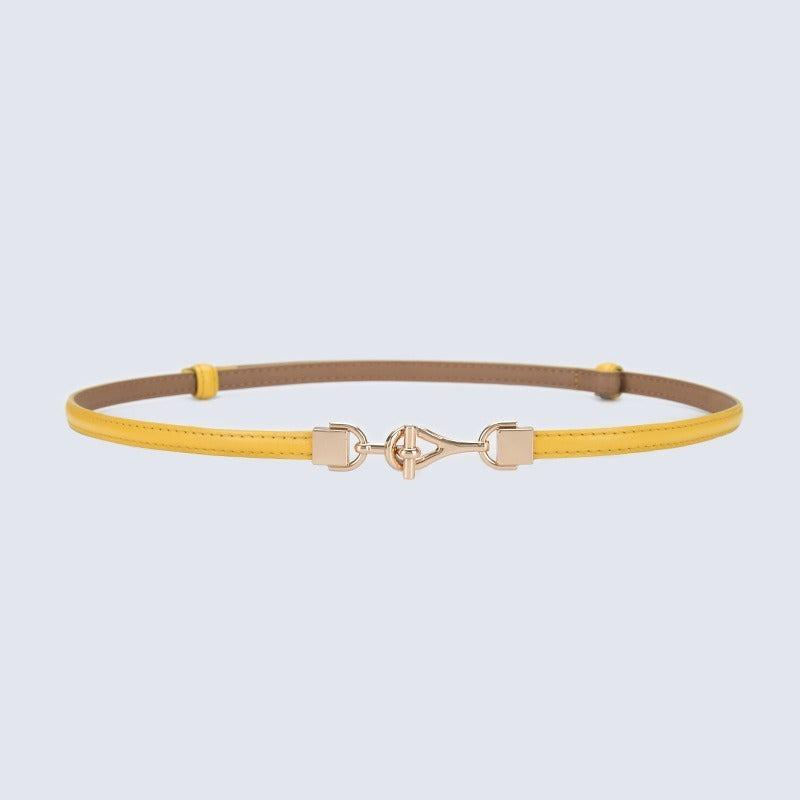 Belt slim in leather for women, model Son - Zictor