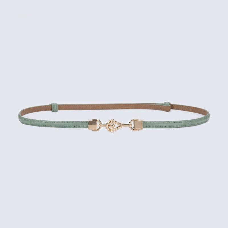 Belt slim in leather for women, model Son - Zictor
