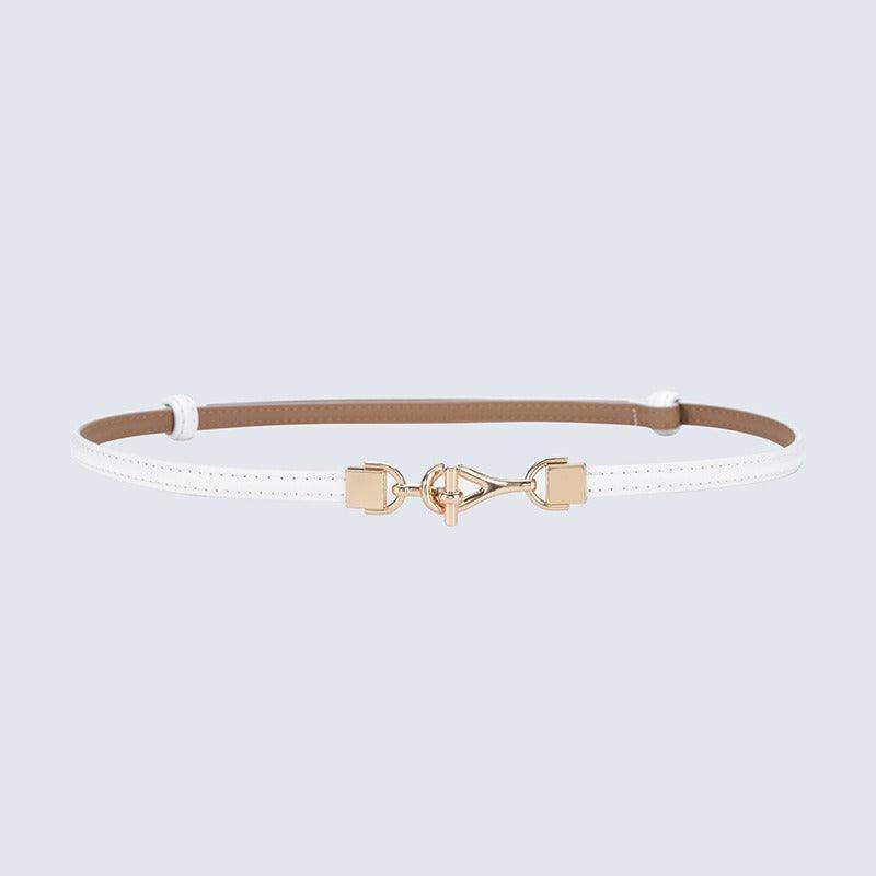Belt slim in leather for women, model Son - Zictor