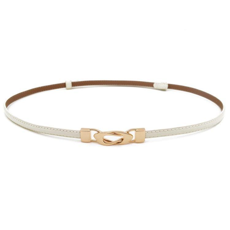Belt slim in leather for women, model FubbChipo - Zictor