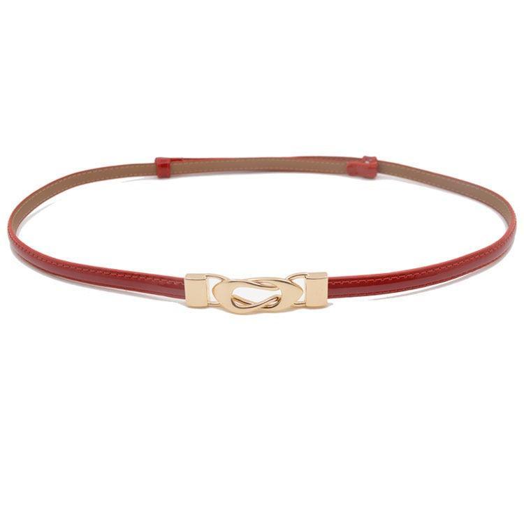 Belt slim in leather for women, model FubbChipo - Zictor