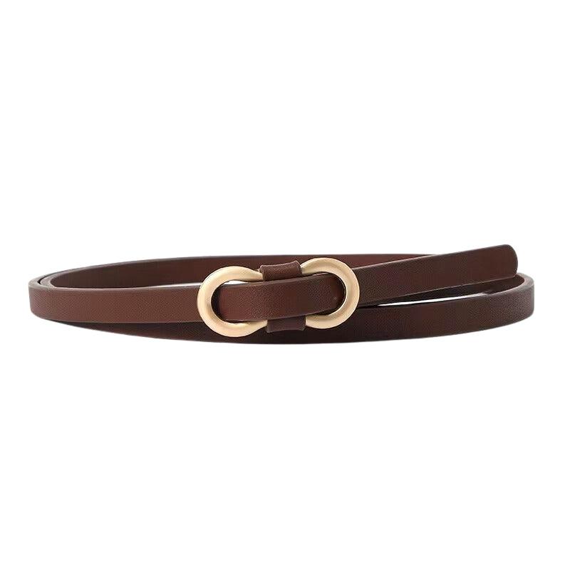 Belt slim in simili vegan, buckle chic for women, model Caseie - Zictor