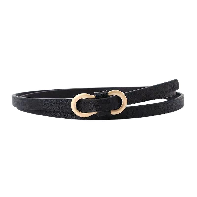 Belt slim in simili vegan, buckle chic for women, model Caseie - Zictor