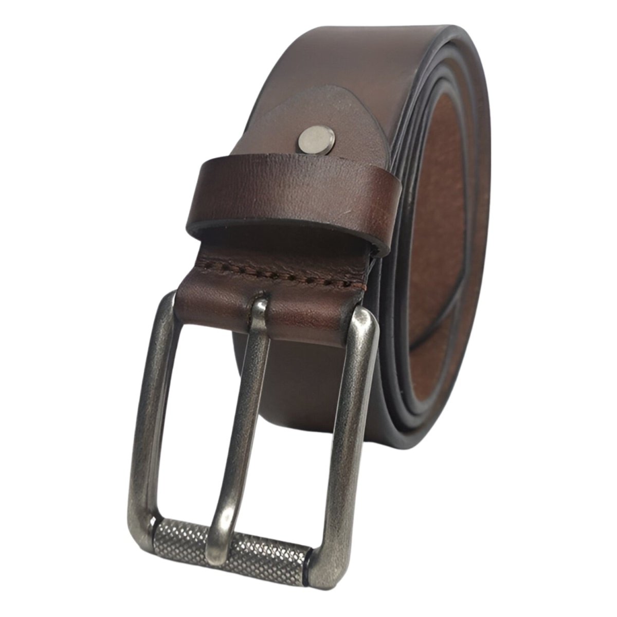 Belt soft in leather pleine fleure, buckle to rouleau, for men, model Sifa - Zictor
