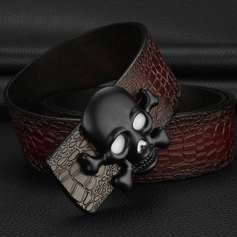 Belt Tête of Mort for Women ou Men, model Ainsleie - Zictor