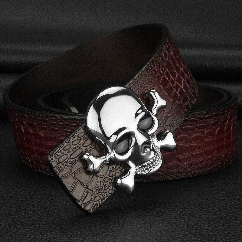 Belt Tête of Mort for Women ou Men, model Ainsleie - Zictor