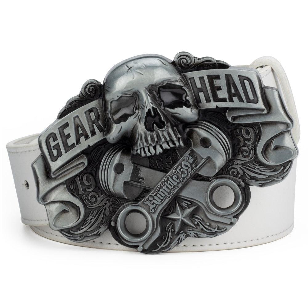 Belt Tête of Mort for Women ou Men, model Devon - Zictor