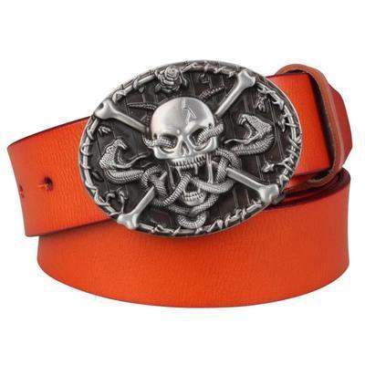 Belt Tête of Mort for Women ou Men, model Feenix - Zictor