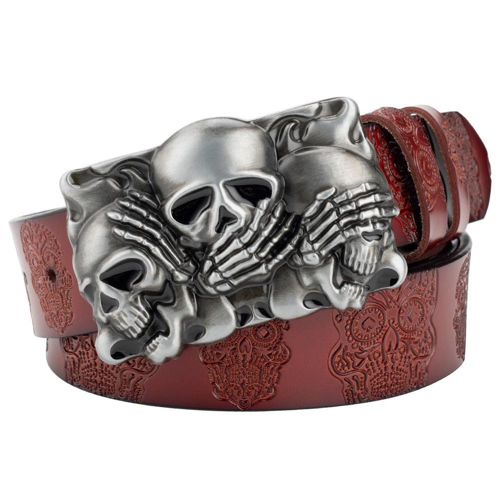 Belt Tête of Mort for Women ou Men, model Keaton - Zictor