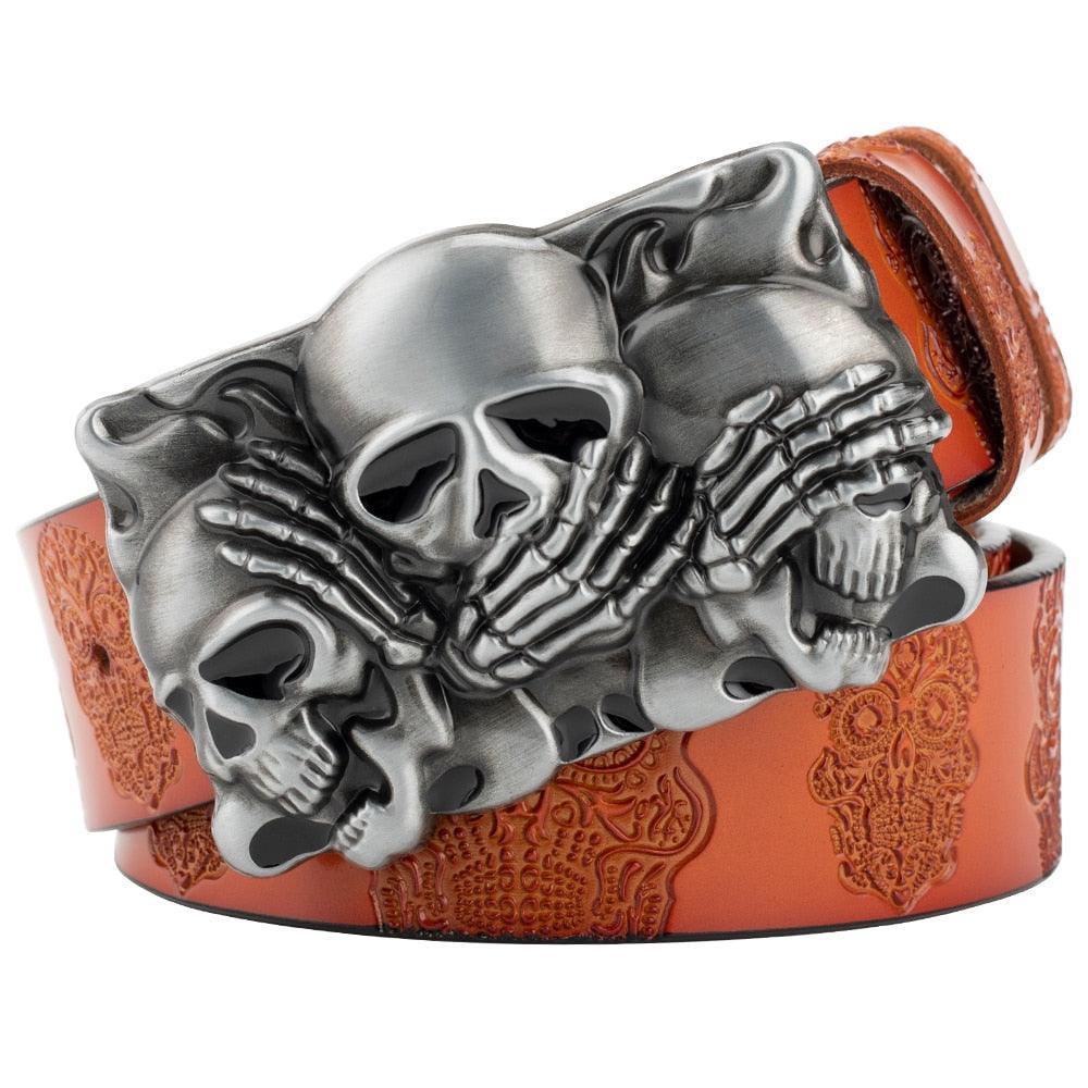 Belt Tête of Mort for Women ou Men, model Keaton - Zictor