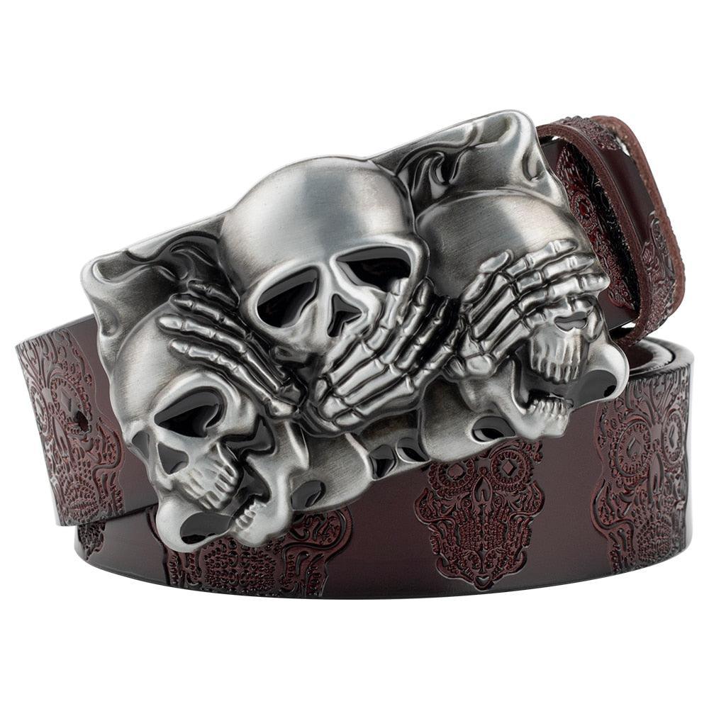 Belt Tête of Mort for Women ou Men, model Keaton - Zictor