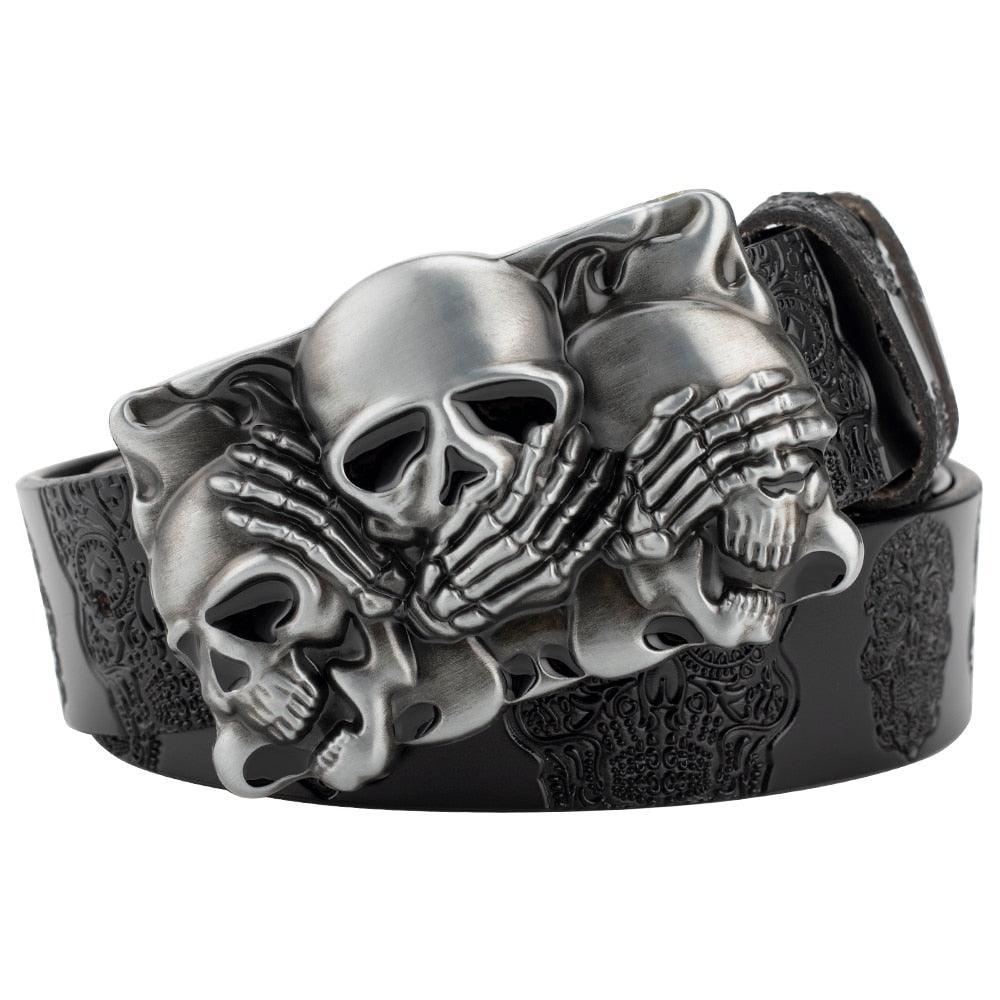 Belt Tête of Mort for Women ou Men, model Keaton - Zictor