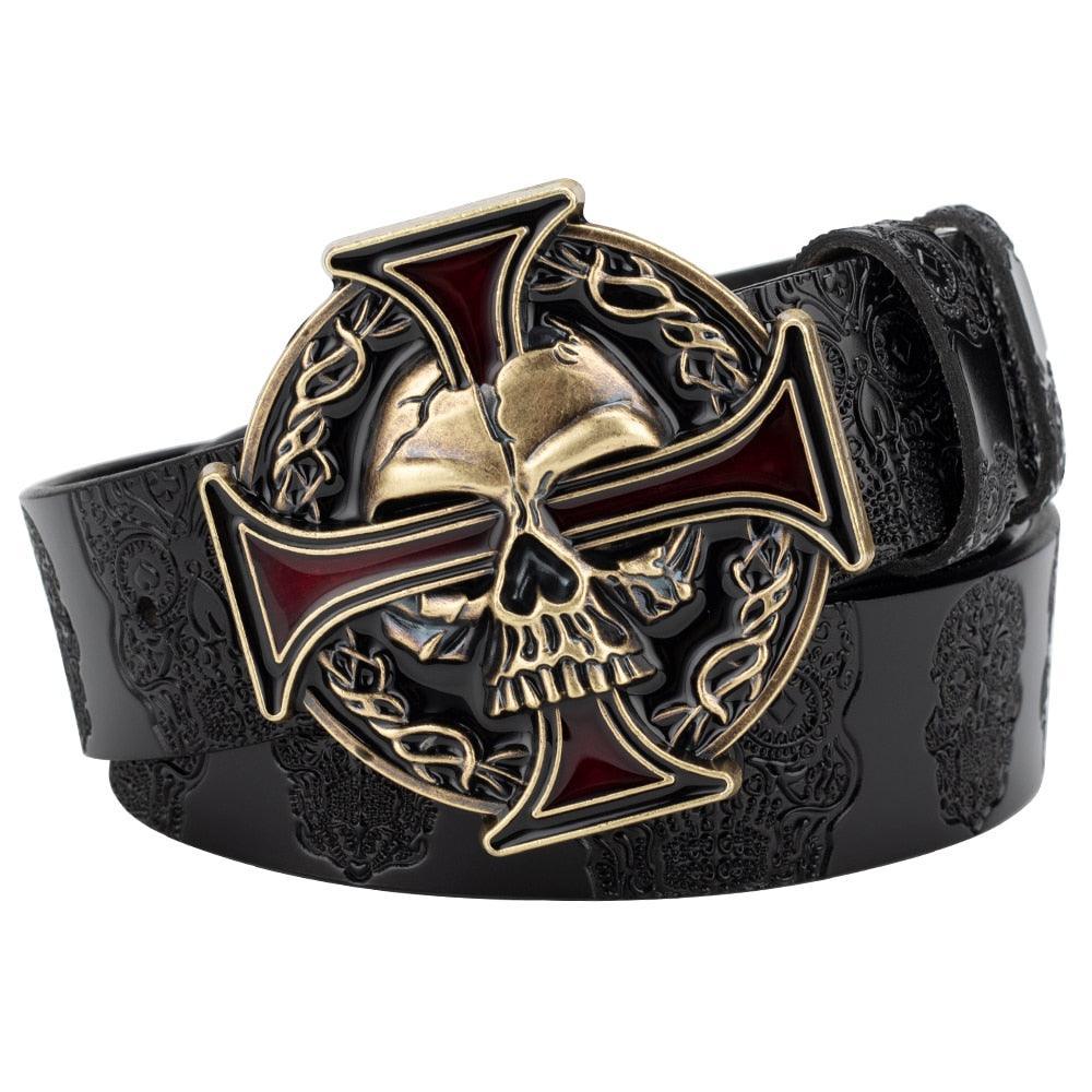 Belt Tête of Mort for Women ou Men, model Rene - Zictor