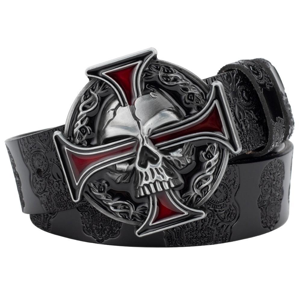 Belt Tête of Mort for Women ou Men, model Rene - Zictor
