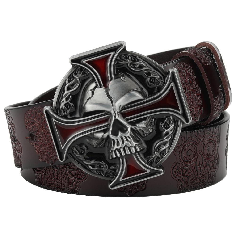 Belt Tête of Mort for Women ou Men, model Rene - Zictor