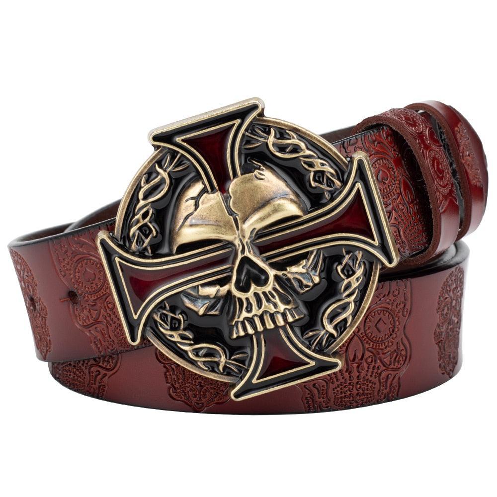 Belt Tête of Mort for Women ou Men, model Rene - Zictor