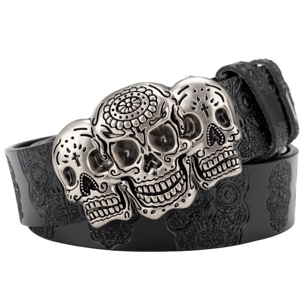 Belt Tête of Mort for Women ou Men, model Shawn - Zictor