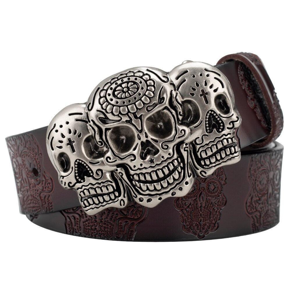 Belt Tête of Mort for Women ou Men, model Shawn - Zictor