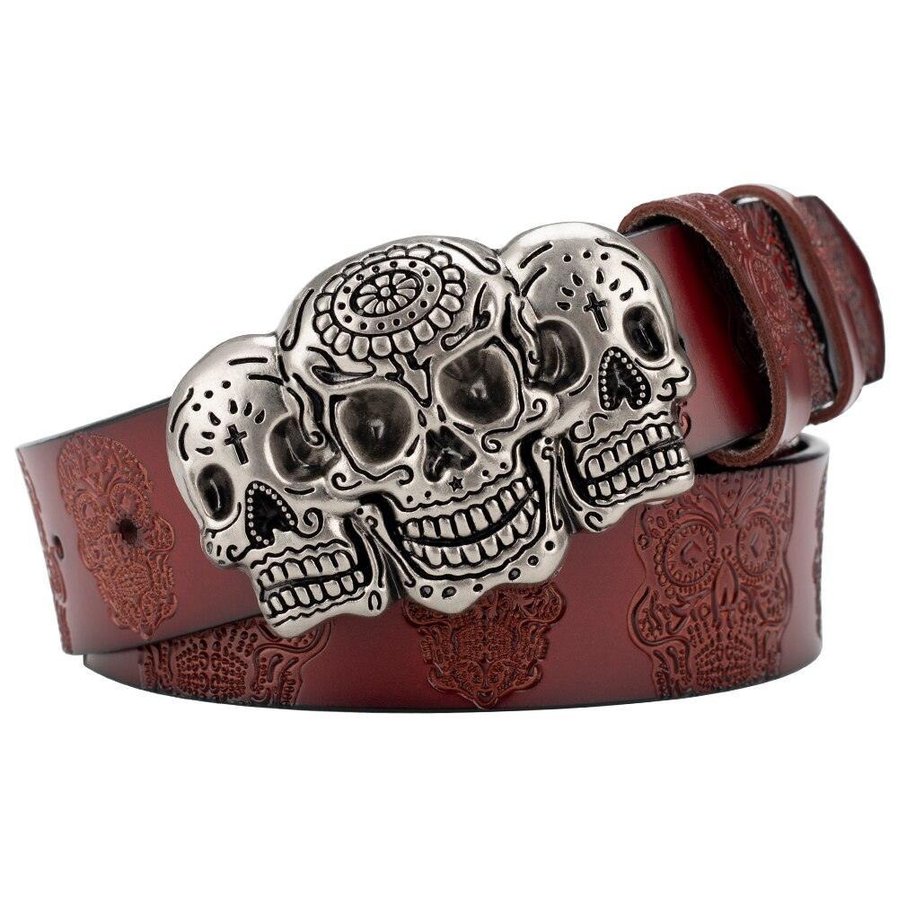 Belt Tête of Mort for Women ou Men, model Shawn - Zictor