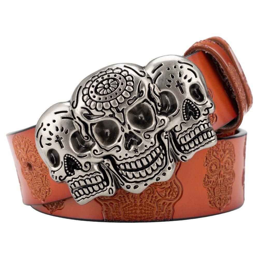 Belt Tête of Mort for Women ou Men, model Shawn - Zictor