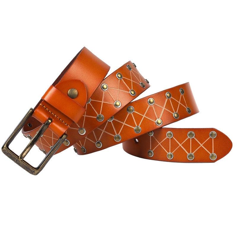 Belt texturée to rivets for Men, model Madison - Zictor
