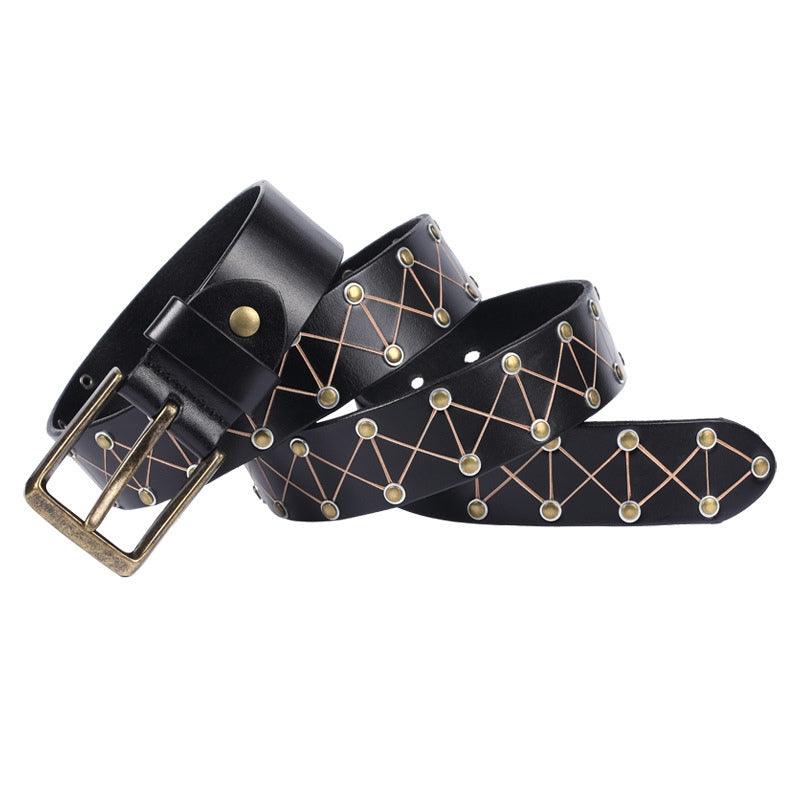 Belt texturée to rivets for Men, model Madison - Zictor