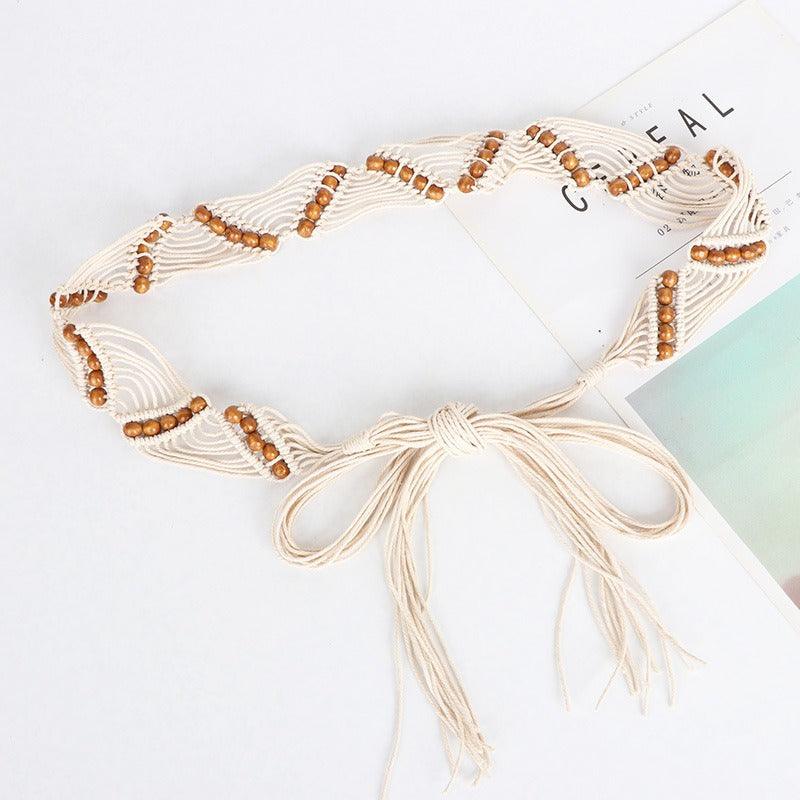Belt TO Nouer In Corde Of Coton Cire With Perles Model Lyric by Zictor