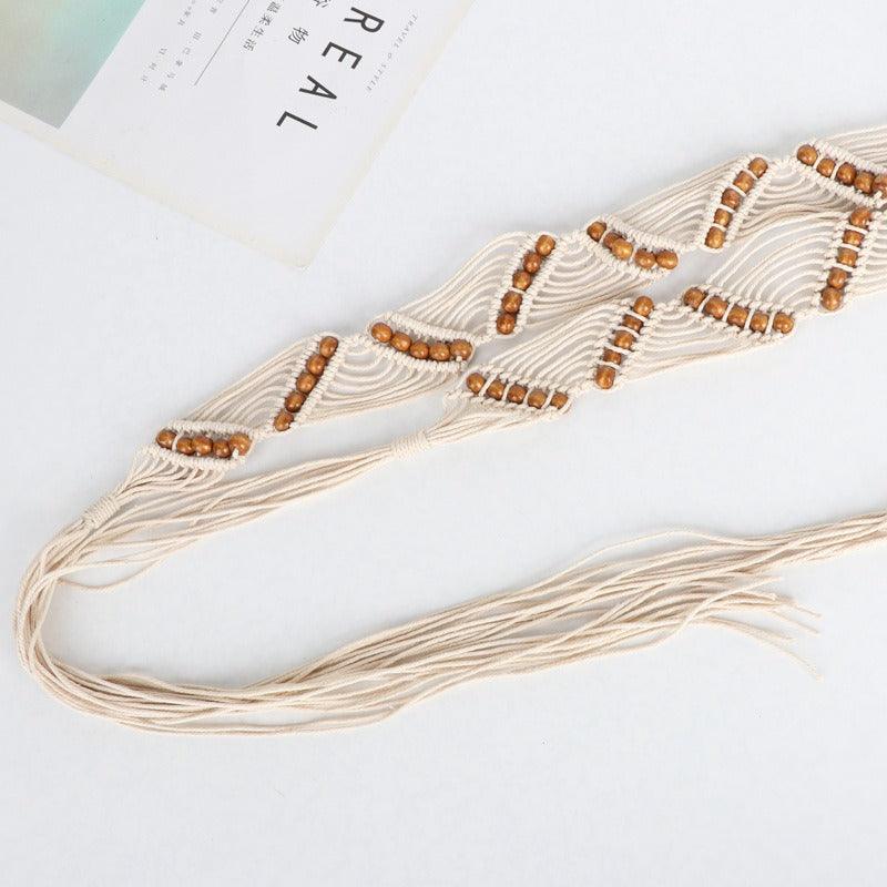 Belt TO Nouer In Corde Of Coton Cire With Perles Model Lyric by Zictor