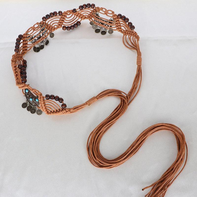 Belt TO Nouer In Corde Of Coton Cire With Perles Model Greyson by Zictor