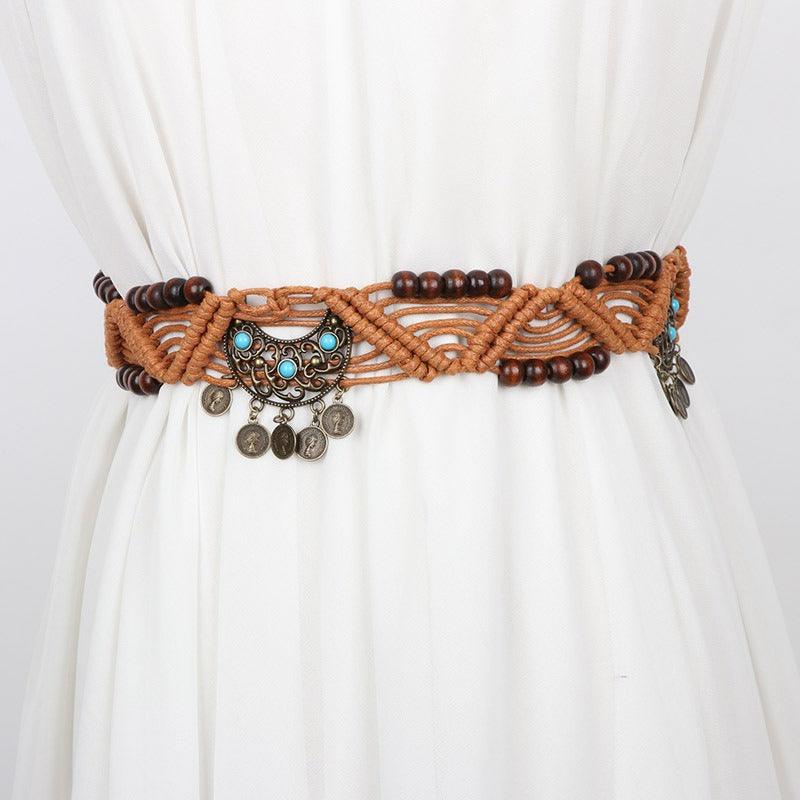 Belt TO Nouer In Corde Of Coton Cire With Perles Model Greyson by Zictor