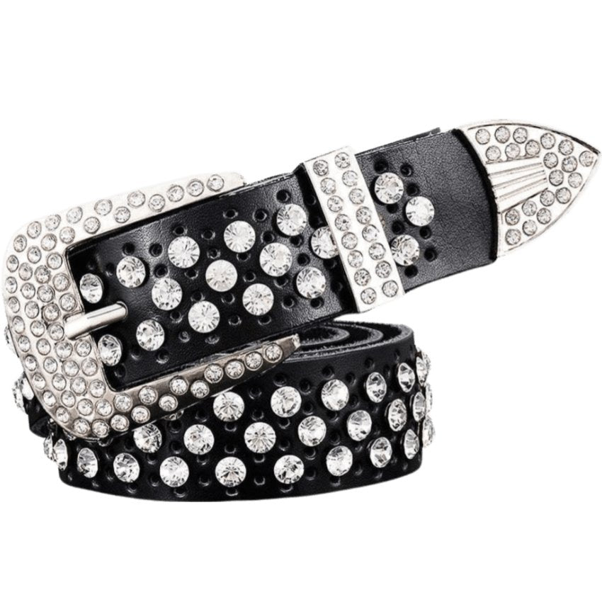 Belt to Strass in Leather for women, model Nao - Zictor