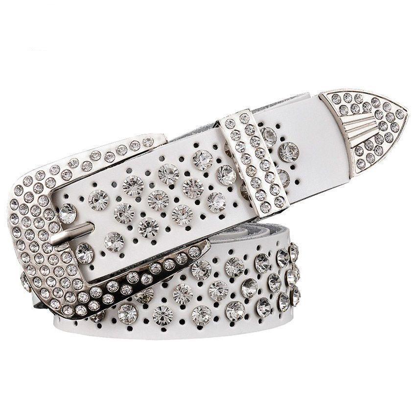 Belt to Strass in Leather for women, model Nao - Zictor