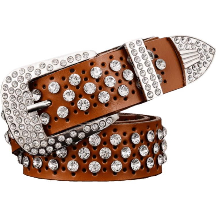 Belt to Strass in Leather for women, model Nao - Zictor