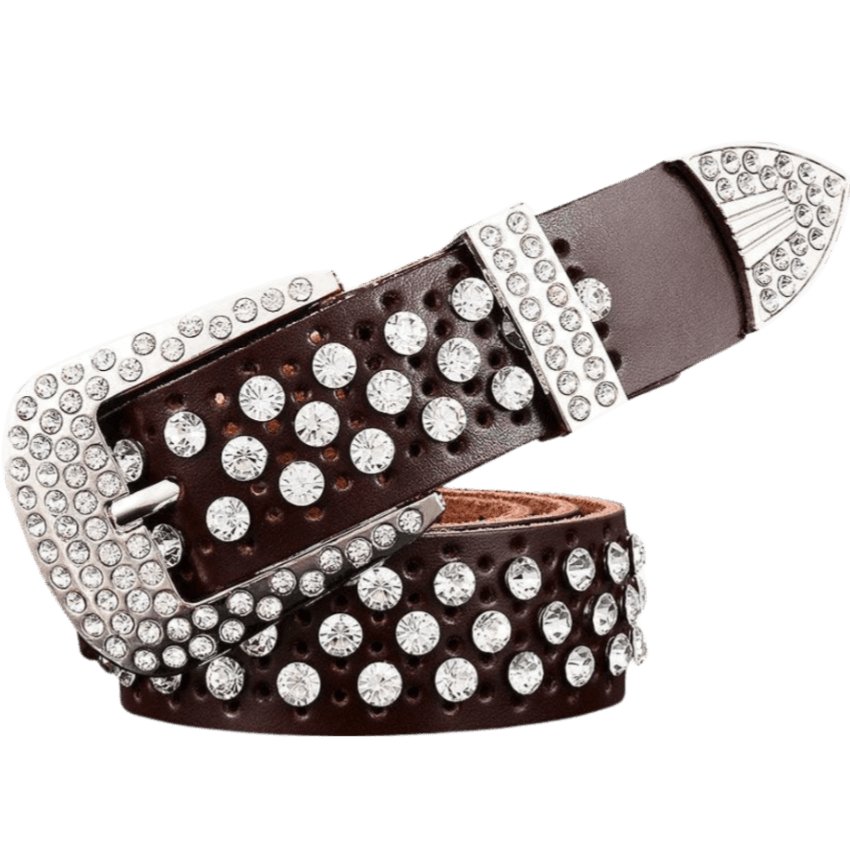 Belt to Strass in Leather for women, model Nao - Zictor