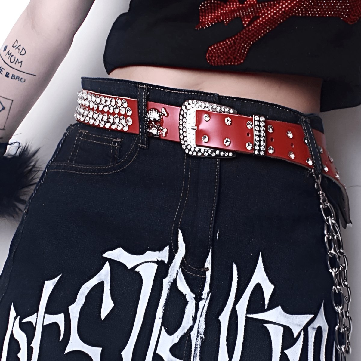 Belt TO Strass In Leather For Women Model Alexi by Zictor
