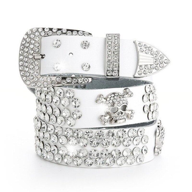 Belt to Strass in Leather for women, model RowMaayan - Zictor