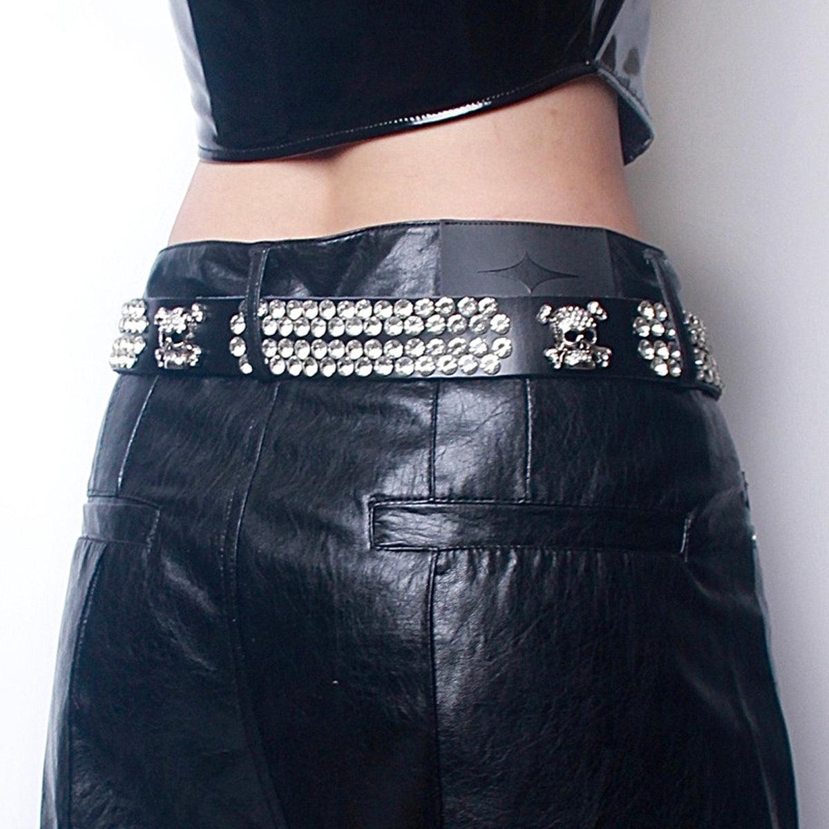 Belt TO Strass In Leather For Women Model Alexi by Zictor