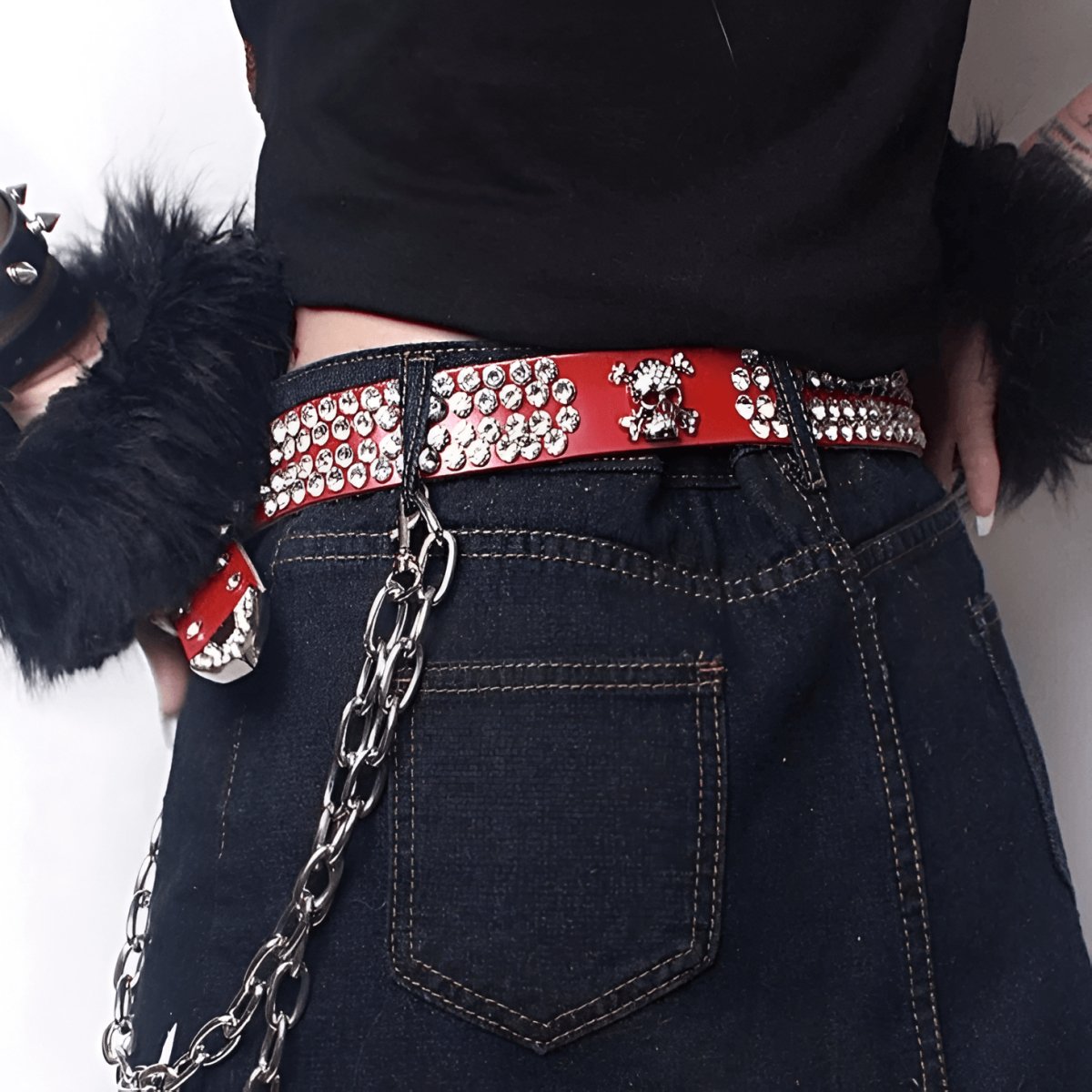 Belt TO Strass In Leather For Women Model Alexi by Zictor