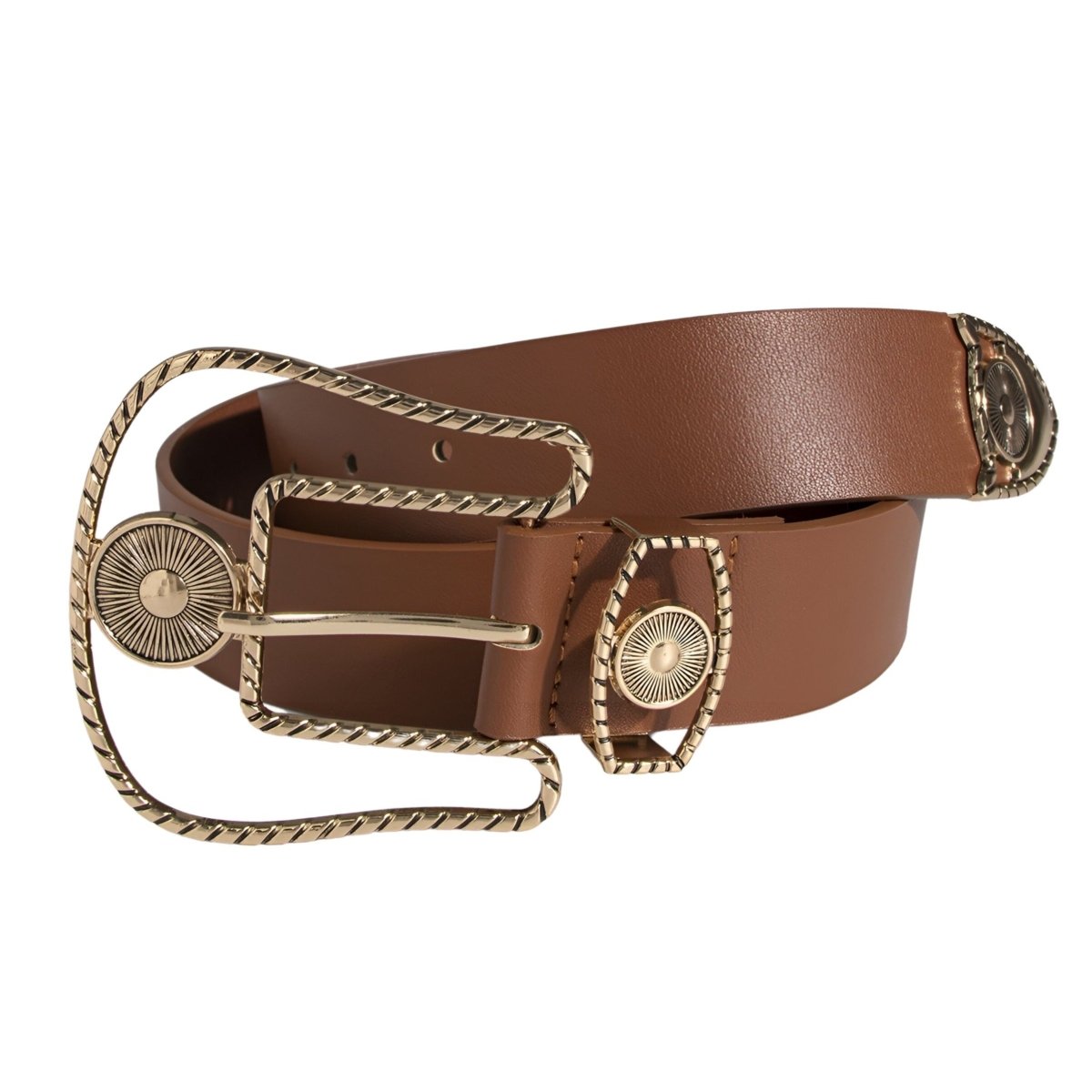 Belt TO Wide Buckle Western Golden Model Jess by Zictor