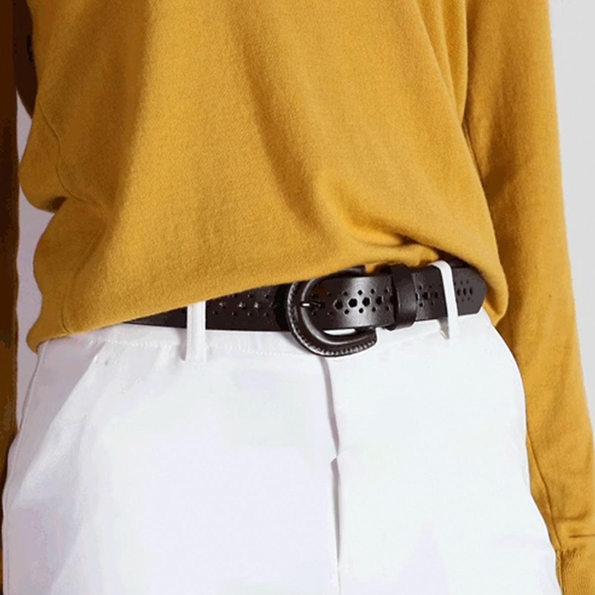 Belt Leather Ajouree For Women Model Noble by Zictor
